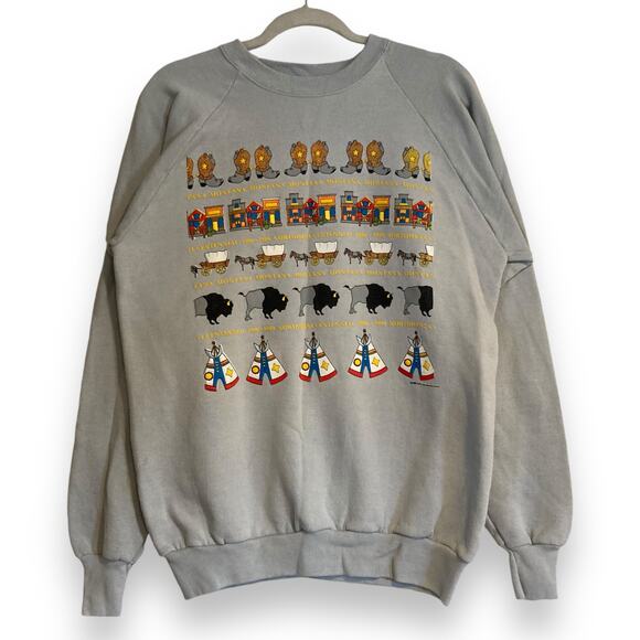 Vintage 1989 Gray Montana Centennial Celebration Crew Neck Sweatshirt Size XL - Picture 1 of 16